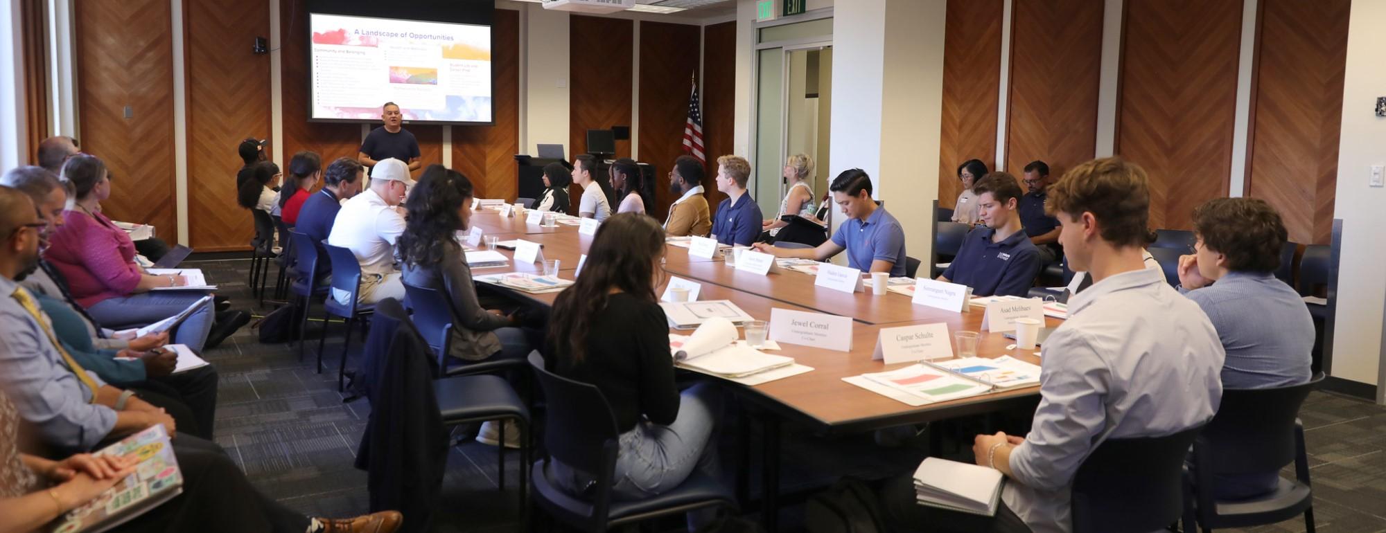 COSAF committee members and Vice Chancellor Pablo Reguerin at the September 23, 2024 meeting.